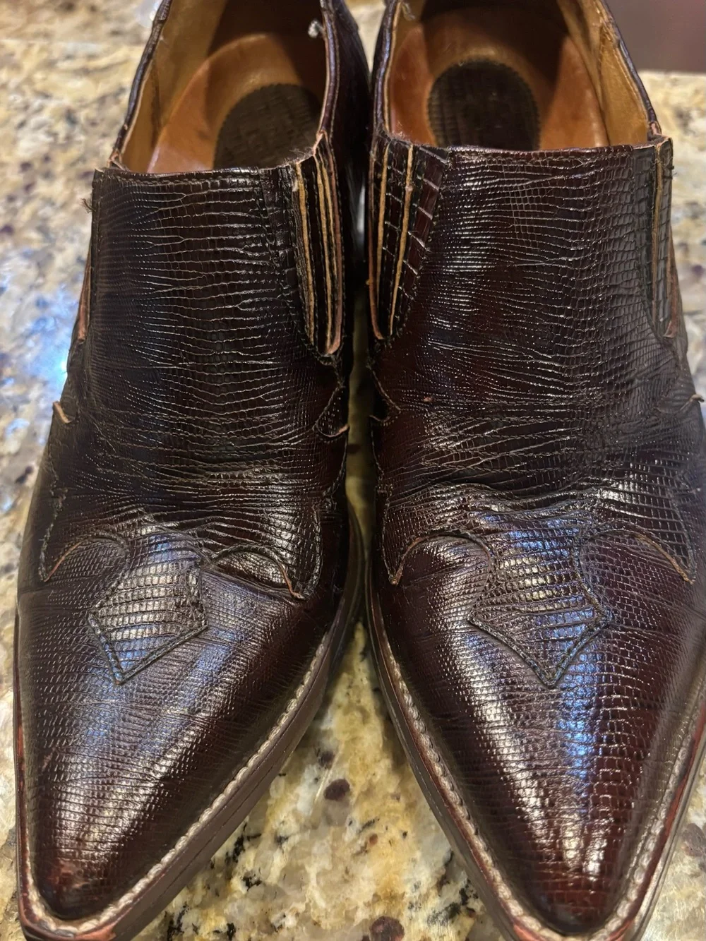 Ariat Women’s Genuine Teju Lizard Western Ankle Boots Brown Size 8B Leather